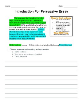 How to Write an Introduction of a Persuasive Essay